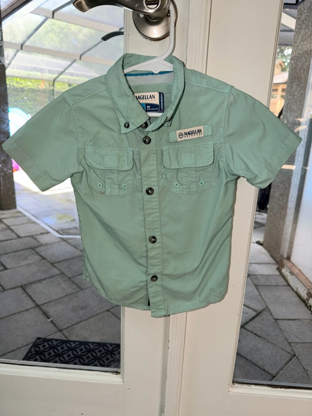 Magellan Outdoors Kids Mint Green Short-Sleeve Button-Down Shirt
